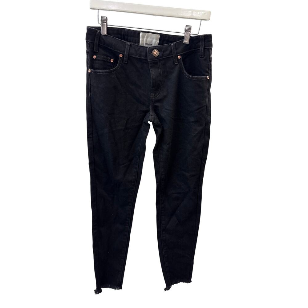 One Teaspoon Sz 26 Freebirds II Black Wash Raw Hem Denim Casual Skinny Jeans